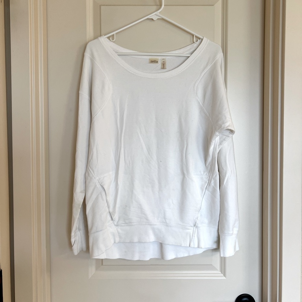 White Long Sleeve Zella Sweatshirt